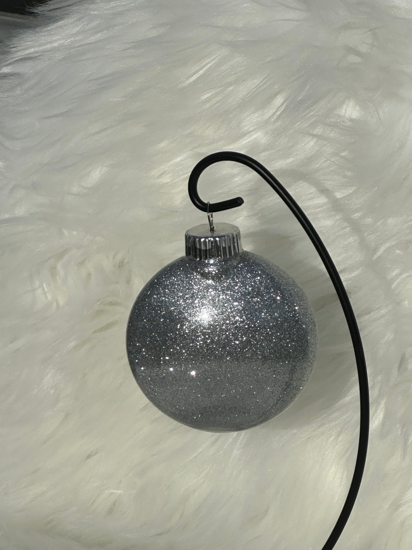 Glitter Christmas Ornament - Disc / Round - Silver, Turquoise, White - Snowmen