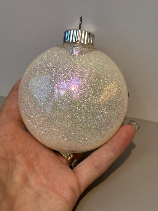 Glitter Christmas Ornament - Disc / Round - White, Pink, Mint Green, Brown - Gingerbread Man