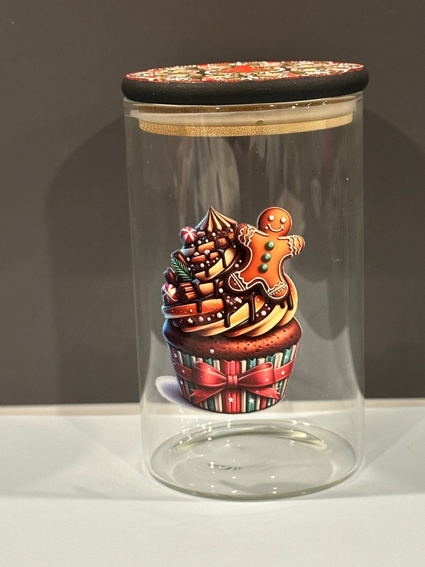 Stash / Display Jar - Snowmen, Gingerbread man