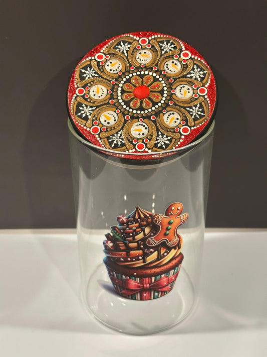 Stash / Display Jar - Snowmen, Gingerbread man