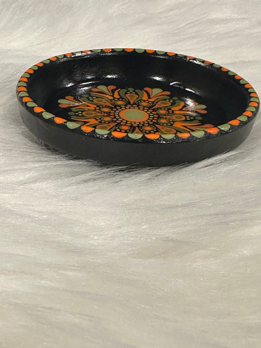Jewelry/Trinket Dish - Orange, Army Green