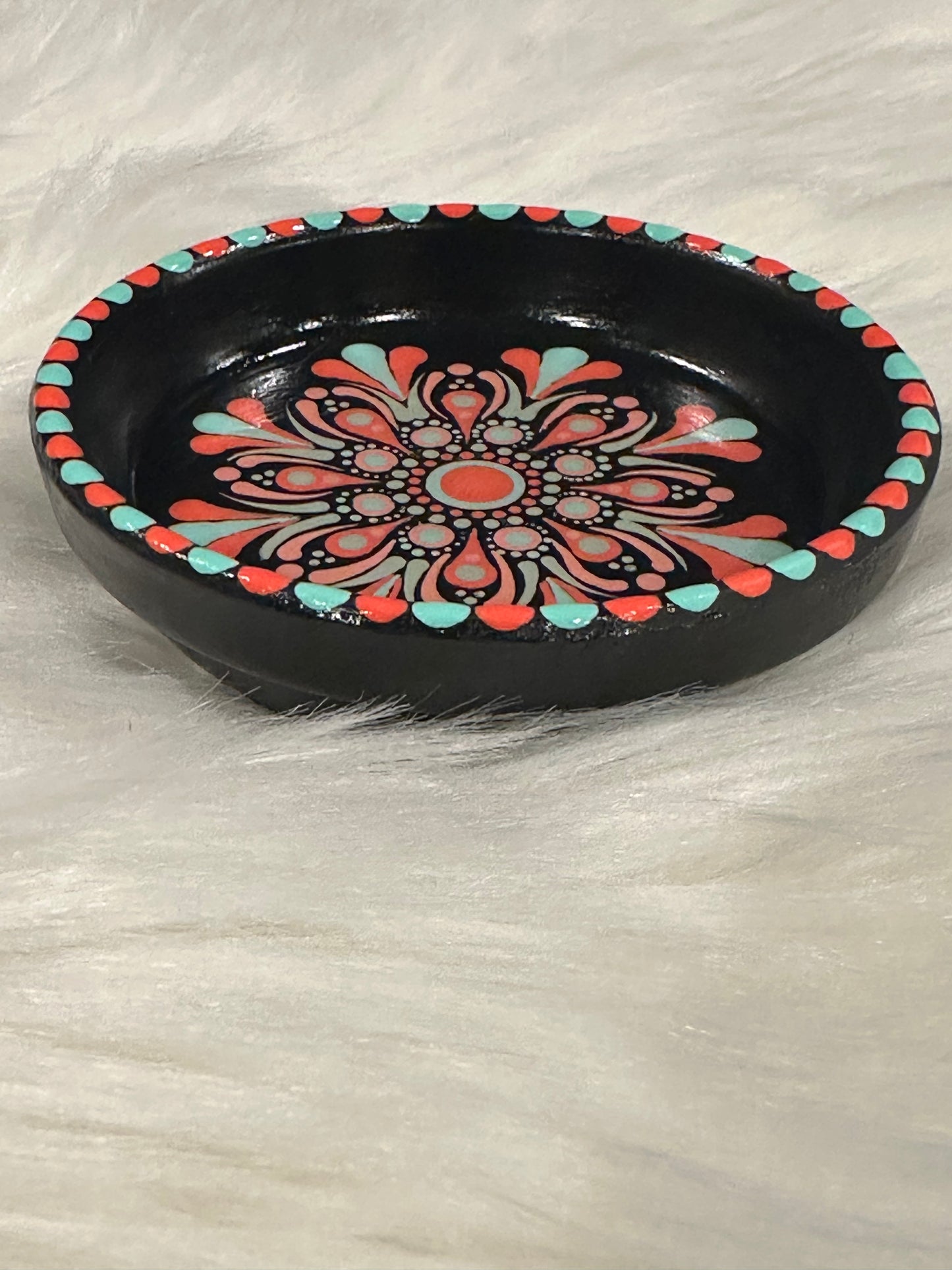 Jewelry/Trinket Dish - Orange, Mint Green