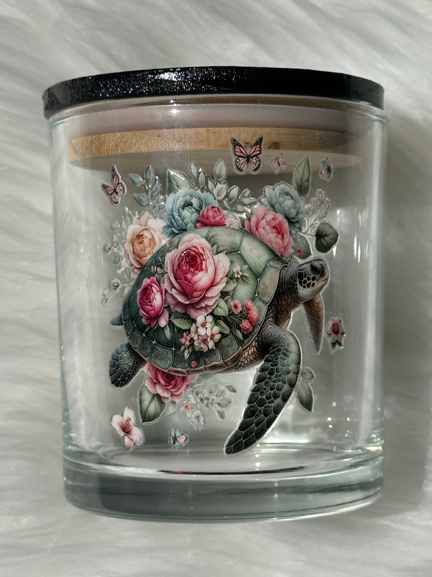 Stash / Display Jar - Turtle With Roses