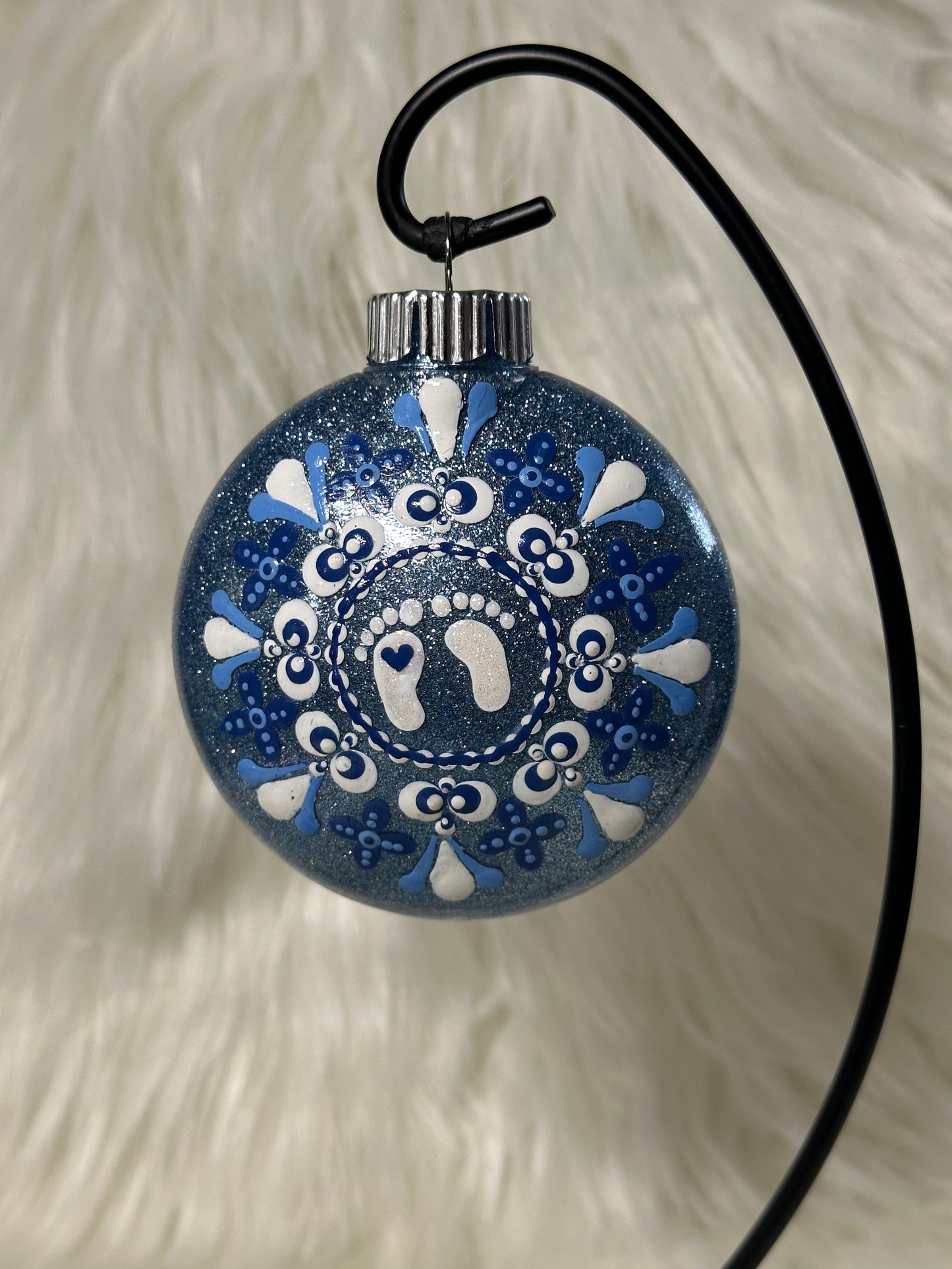 Baby 1st Christmas Ornament - Disc / Round - Boy