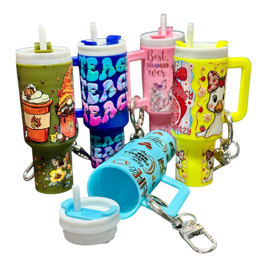 Mini Tumbler Chapstick Holder + Keychain