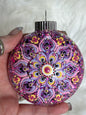 Glitter Christmas Ornament - Disc / Round - Pink, Purple, Yellow, Black
