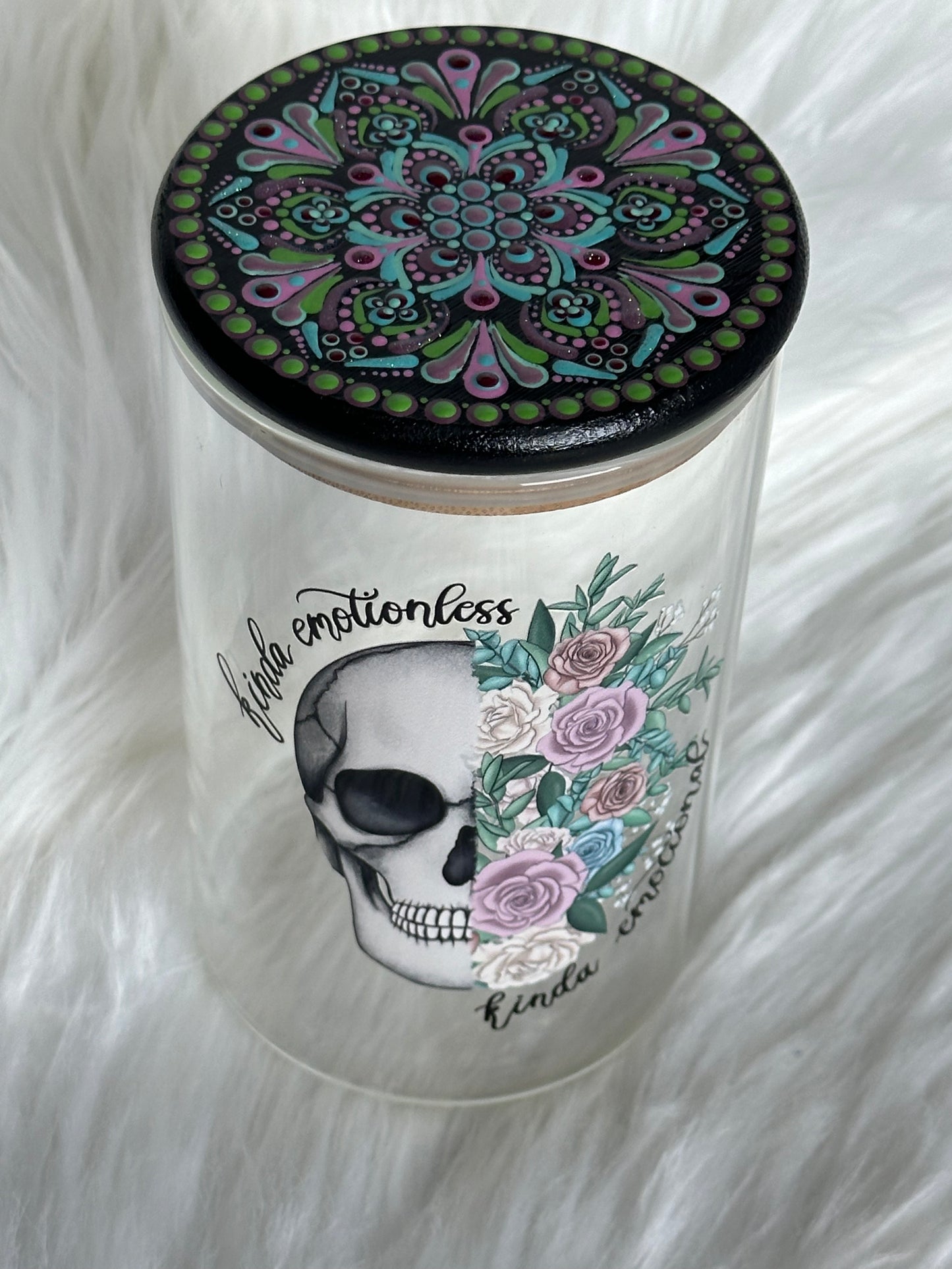 Stash / Display Jar - Skull & Roses