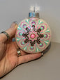 Glitter Christmas Ornament - Disc / Round - White, Pink, Mint Green, Brown - Gingerbread Man