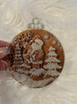 Flat Glitter Christmas Ornament - Round - Santa Sugar Cookie