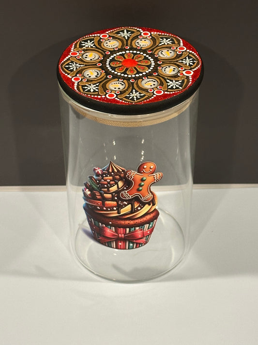 Stash / Display Jar - Snowmen, Gingerbread man