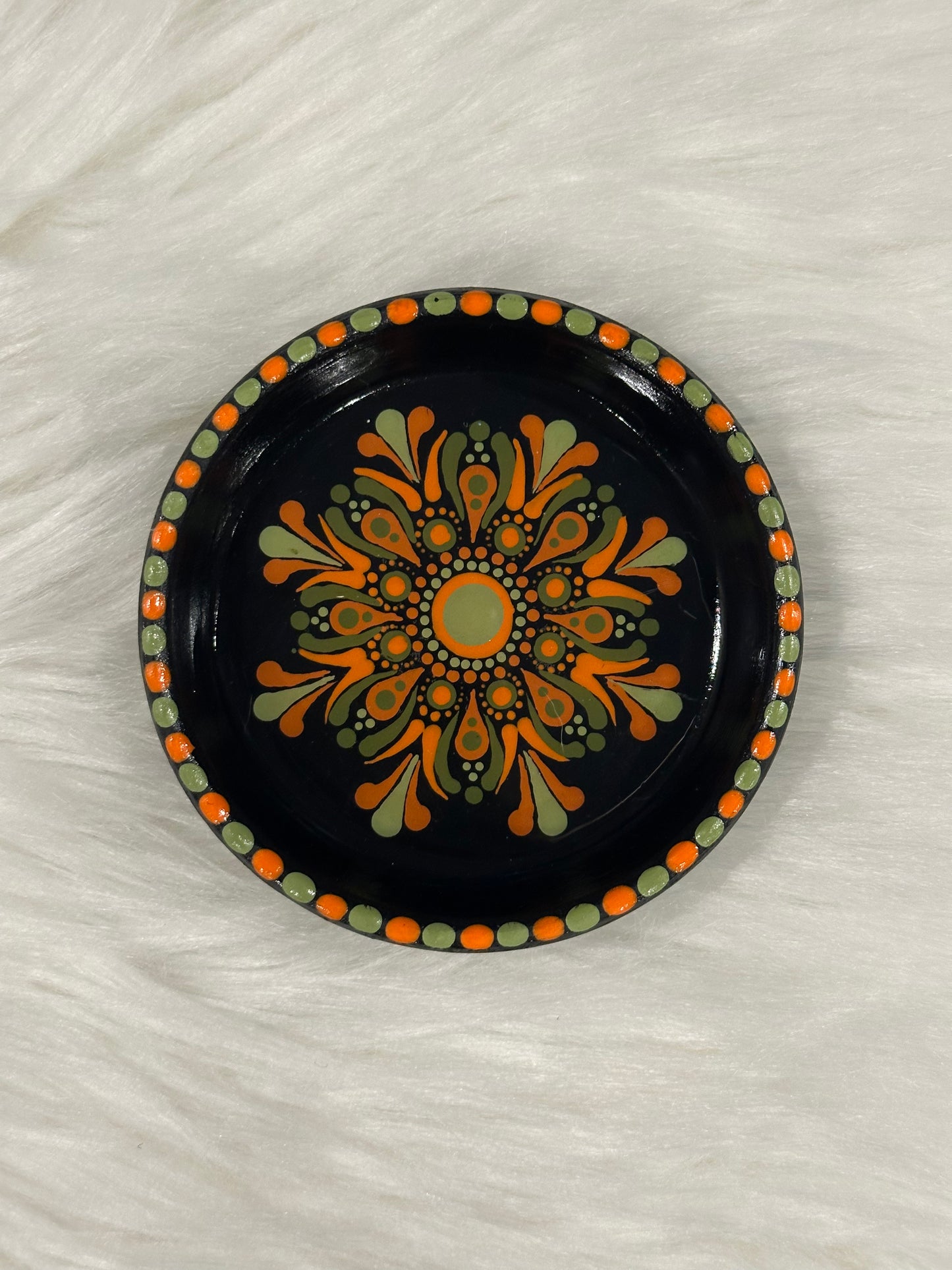 Jewelry/Trinket Dish - Orange, Army Green