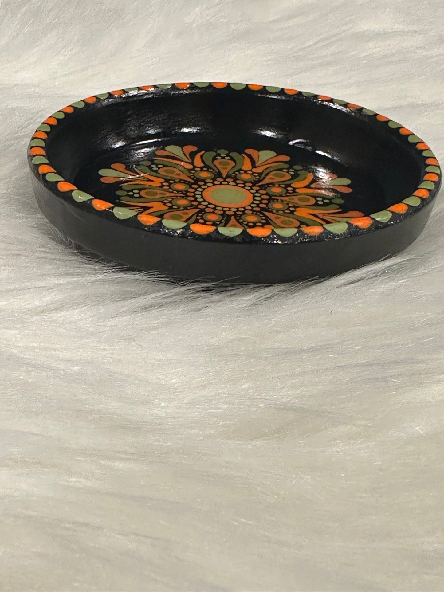 Jewelry/Trinket Dish - Orange, Army Green