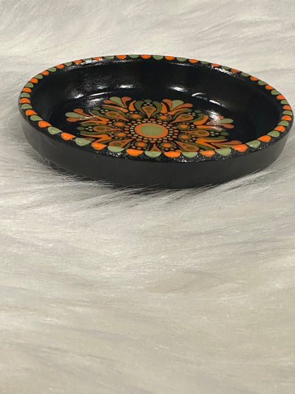 Jewelry/Trinket Dish - Orange, Army Green