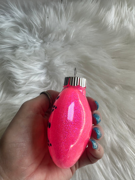 Glitter Christmas Ornament - Disc / Round -  Pink and Purple