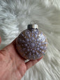 Glitter Christmas Ornament - Disc / Round - Lavender and Champagne Gold