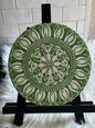 10" Wood Round Mandala Painting - May Birth Flower
