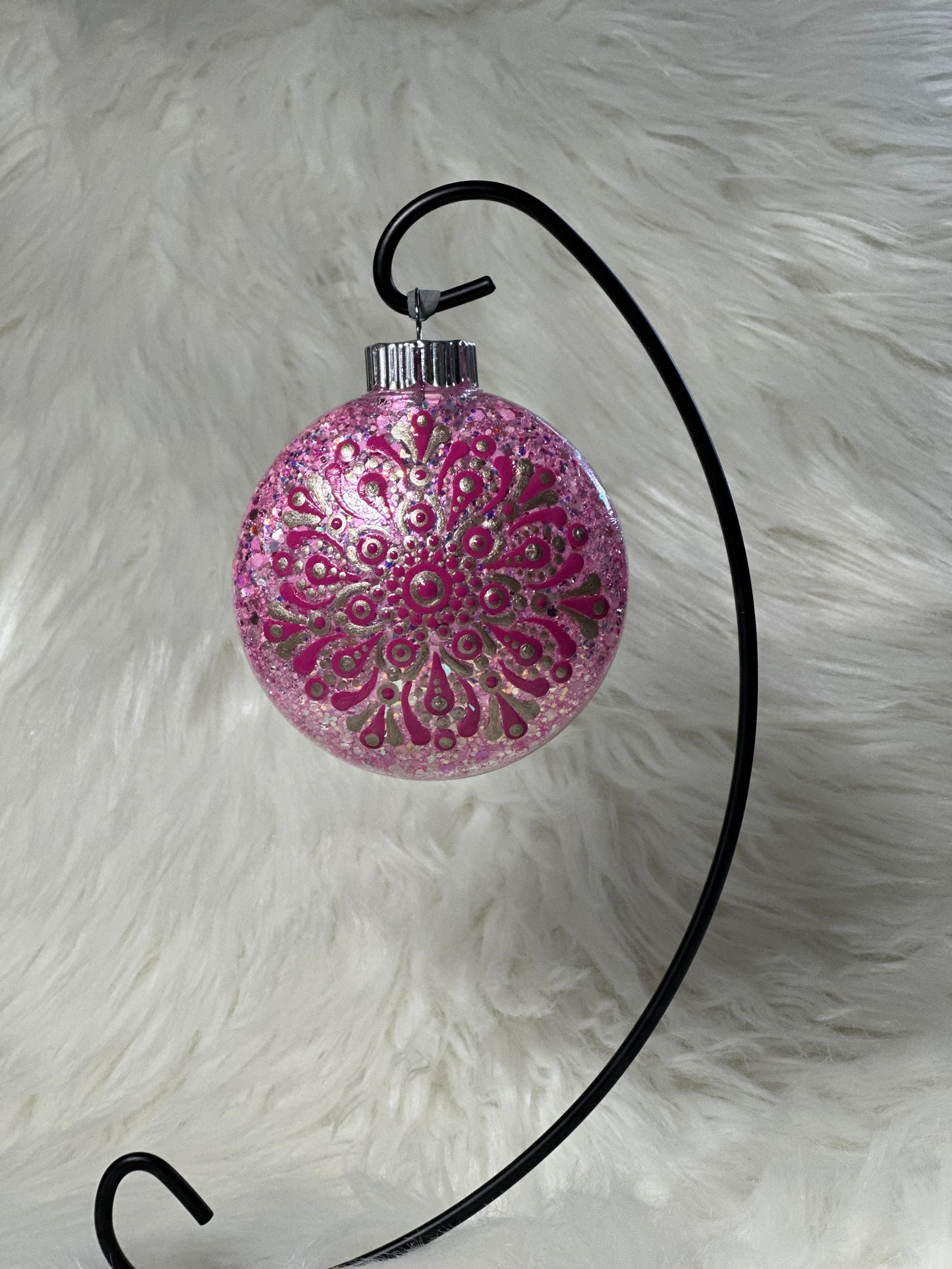 Glitter Christmas Ornament - Disc / Round -