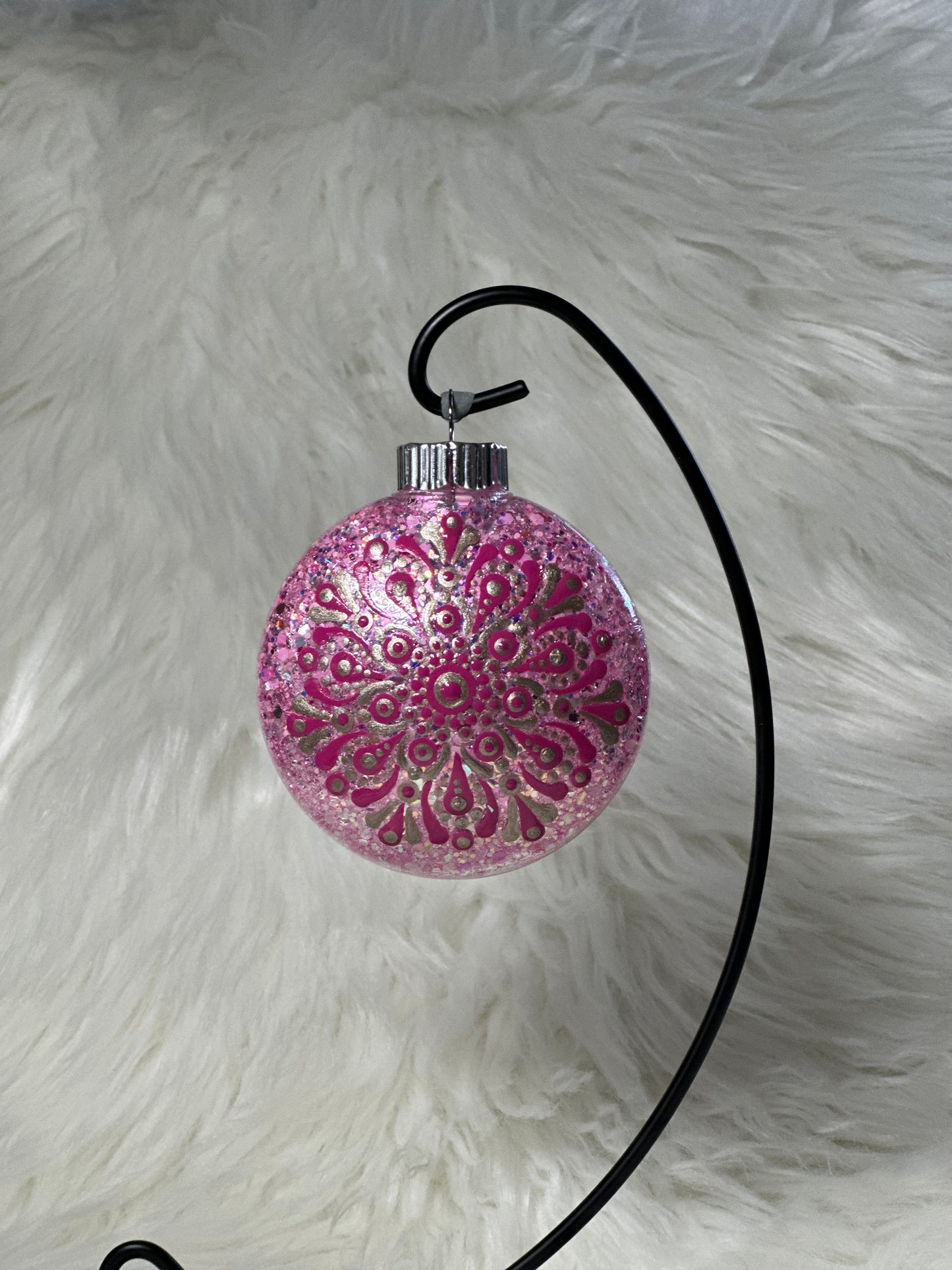 Glitter Christmas Ornament - Disc / Round -