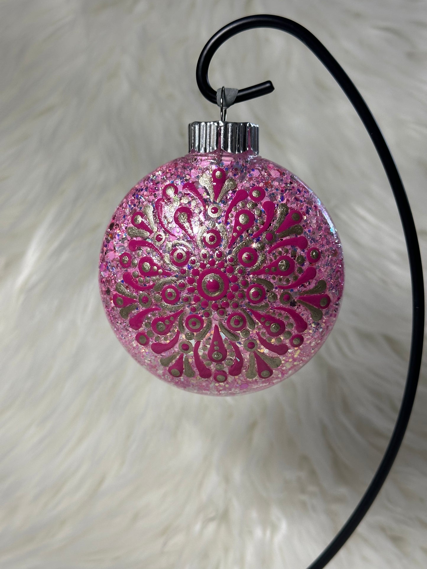 Glitter Christmas Ornament - Disc / Round -
