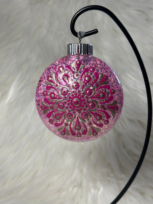 Glitter Christmas Ornament - Disc / Round -