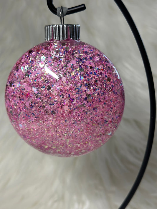 Glitter Christmas Ornament - Disc / Round -