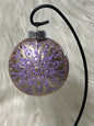 Glitter Christmas Ornament - Disc / Round - Lavender & Champagne Gold